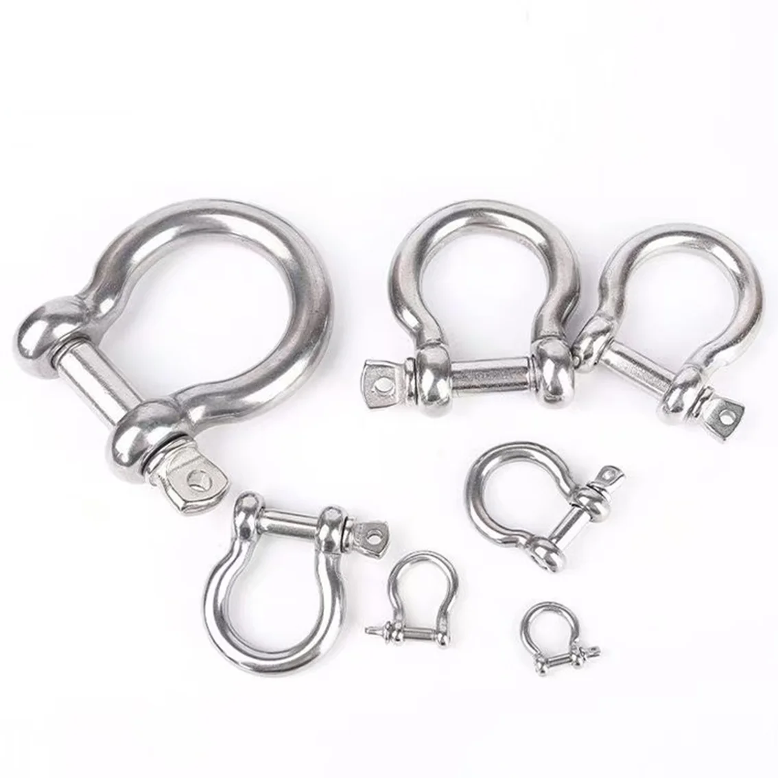 M4-M18 316 Stainless Steel D Rings Shackles Heavy Duty D Bow Link Shackle Rings Hook D-Type Lifting Rigging Boat Hardware Tools