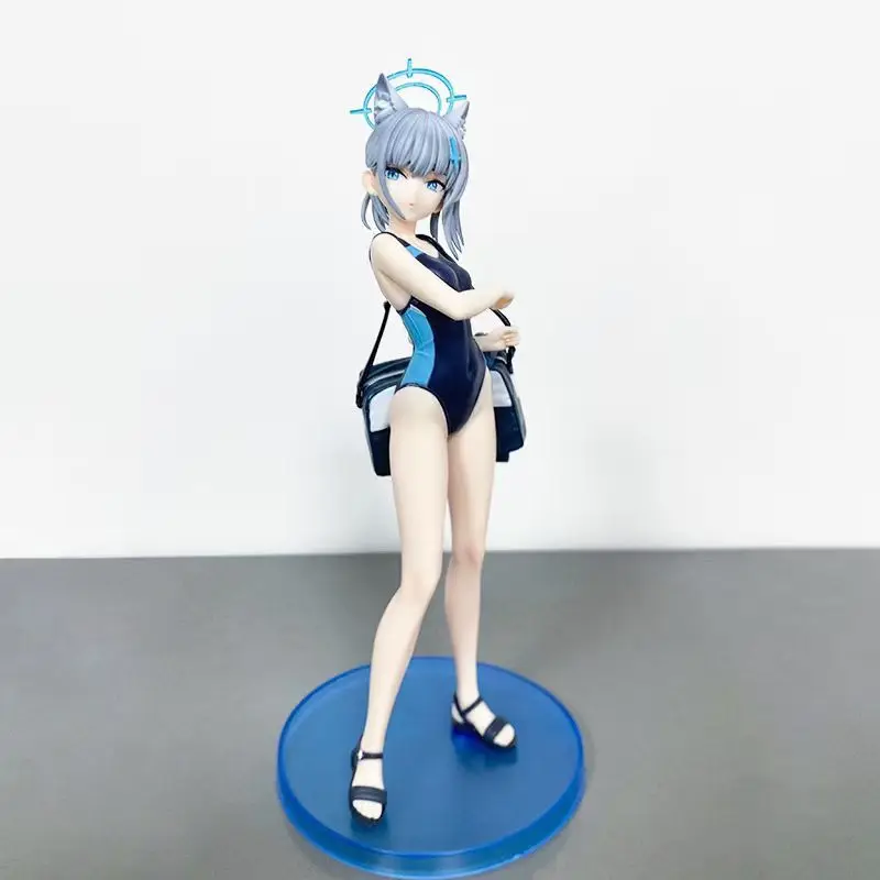 Figura de juego de archivo azul de 23Cm, traje de baño Shiroko Sandwolf, postura de pie, modelo de figura de acción de Pvc, bonito adorno de escritorio, regalos de juguete