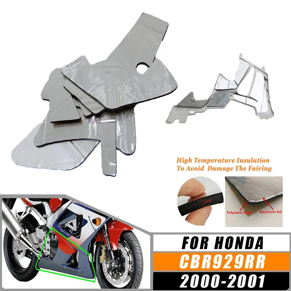 For Honda CBR900RR Fireblade 929 2000-2001 Motorcycle Heat Shield Mat Pre-Cut Belly Fairing Insulation Protection Accessories