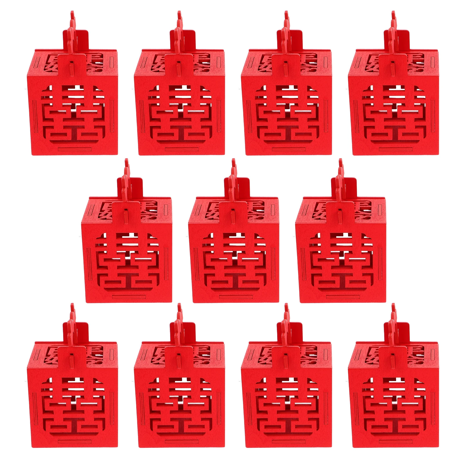 

10 Pcs Candy Box Hollow Out Gift Case Wedding Party Bride Wedding Candy Box Presents Red Chinese Style Packaging