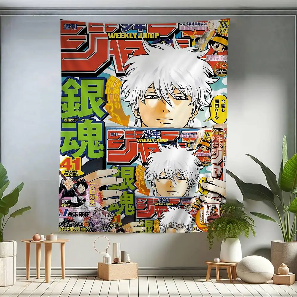 G-GINTAMAS Anime Printed Large Wall Tapestry Hanging Tarot Hippie Wall Rugs Dorm Home Decor