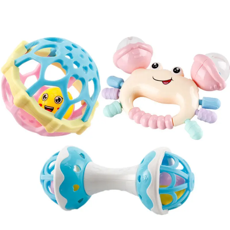 حزم متعددة التنمية المبكرة كراب حشرجة الموت مانهاتن ألعاب كروية للأطفال من عمر 0 إلى 36 شهرًا ألعاب الأطفال عضاضة حشرجة الموت جرس التدريب #6