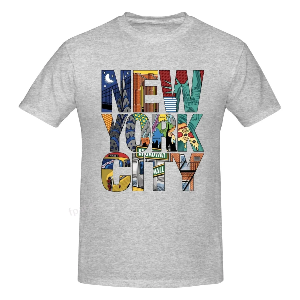 

NEW YORK CITY Casual Cotton Summer Men Clothing Tops Men's Basic Short Sleeve T-Shirt