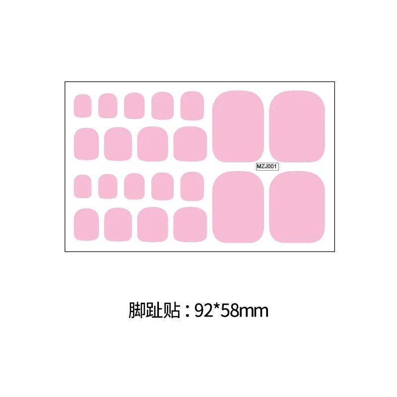 22Stips Bakken Gratis Teen Nagel Sticker Wraps Effen Kleur Volledige Dekking Teennagellak Strips Zomer Zelfklevende DIY Voet decals