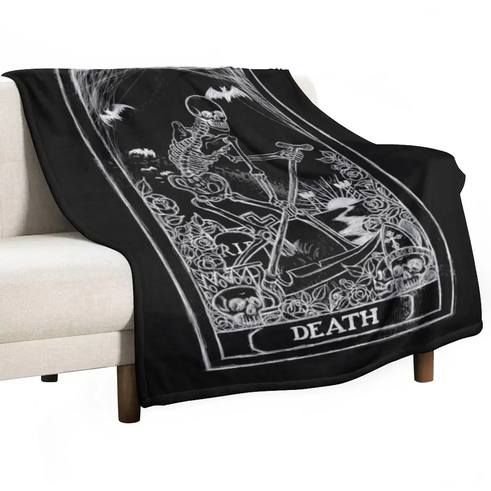 

Death Card Throw Blanket Shaggy christmas gifts Blankets