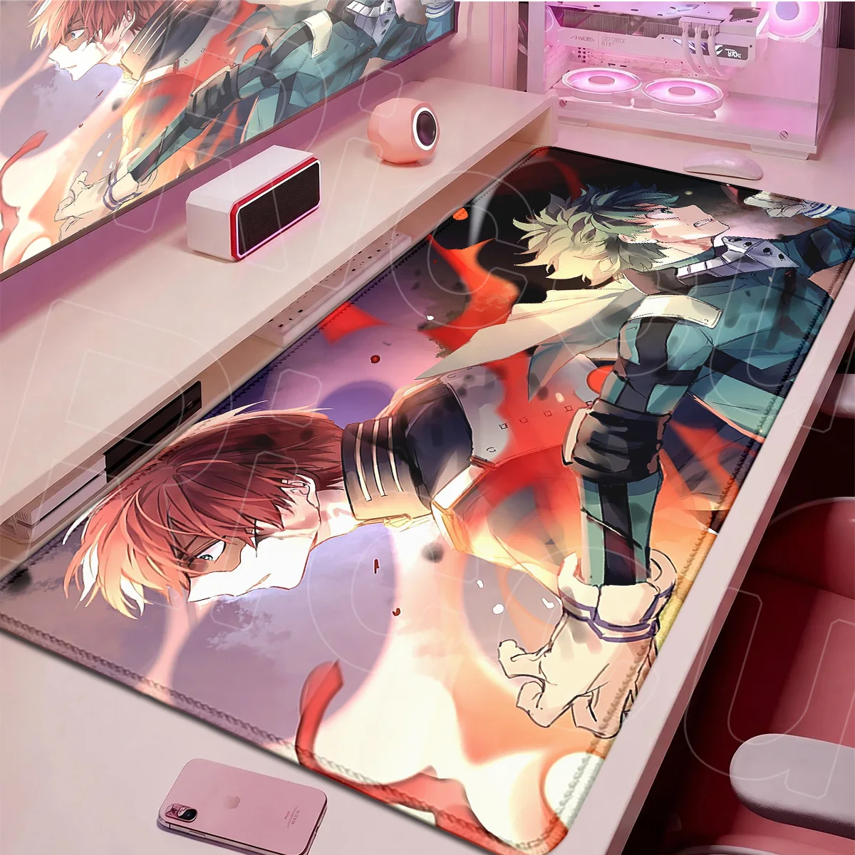 Büro-Laptop-Tastatur-Desktop-Matten, rutschfest, Hot Anime My Hero Academia, Mauspads, PC-Gaming-Zubehör, cooler Izuku Midoriya-Teppich – Detail 12
