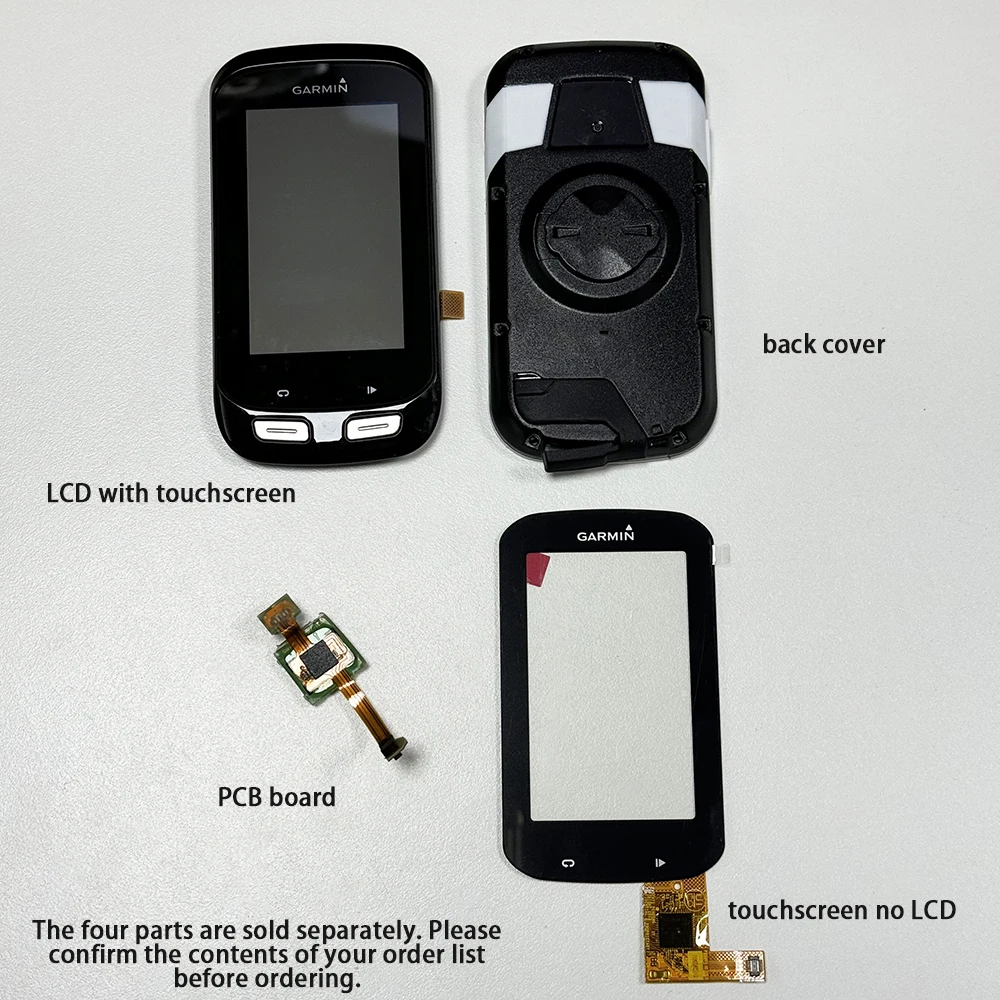 Multiple parts (optional) for GARMIN Edge 1000 Explore 1000 LCD Screen with Touch / Back Cover Case / PCB Board / Touch Panel