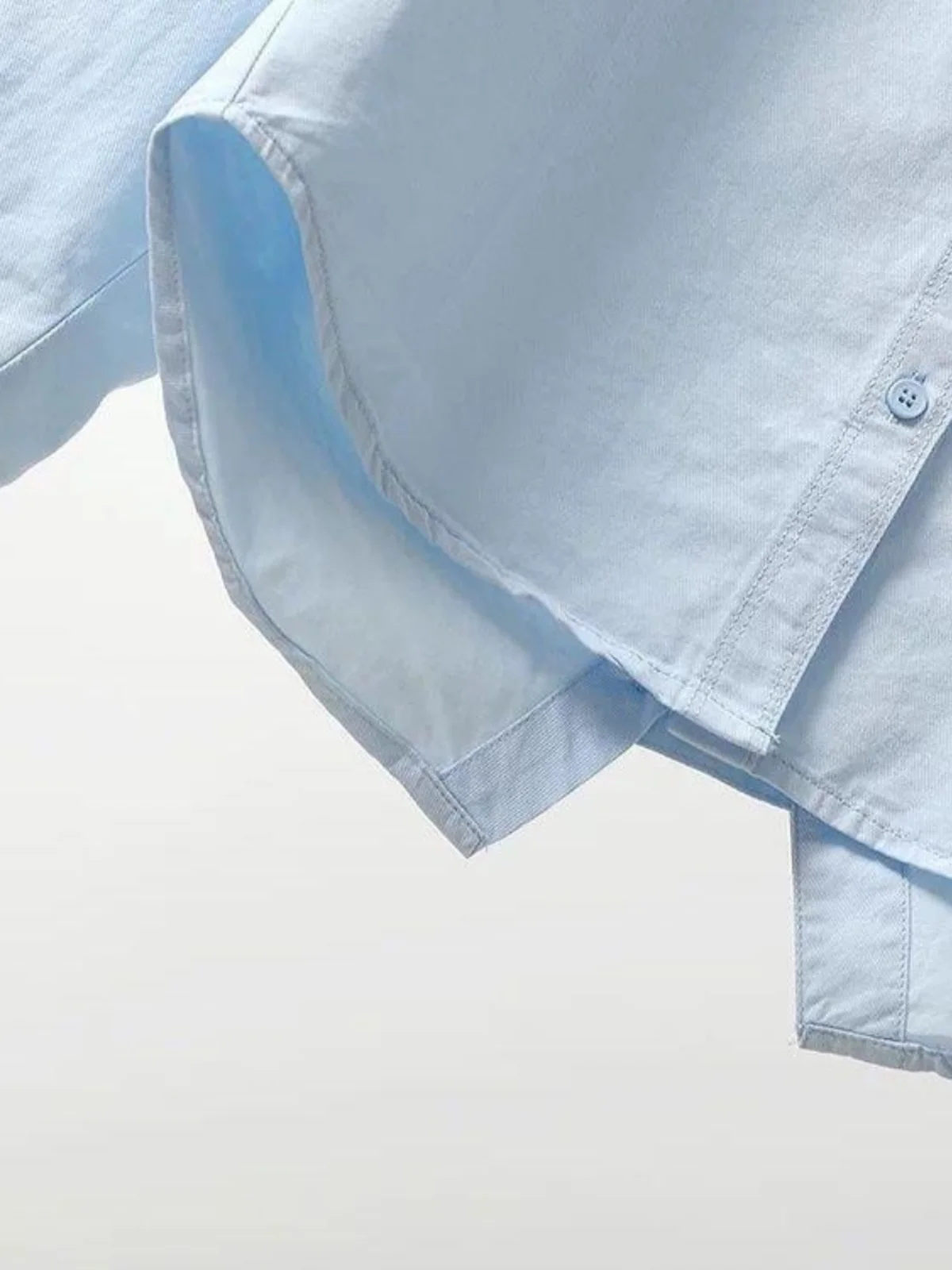 

Голубая хлопковая повседневная женская верхняя одежда ort Sle Faion, корейская версия, дизайн с разрезом, осеннее новое поступление