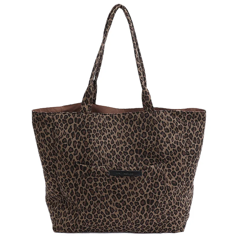 

2025 Leopard Print Lazy chic Tote Bag for Women Minimalist Shoulder Crossbody Purse Fashionable Handbag