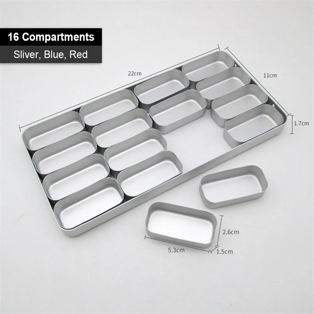 Thickened Dental Instrument Disinfection Box Bur Endo Files Storage Sterilization Case Aluminium Alloy Frosted Divided Organizer
