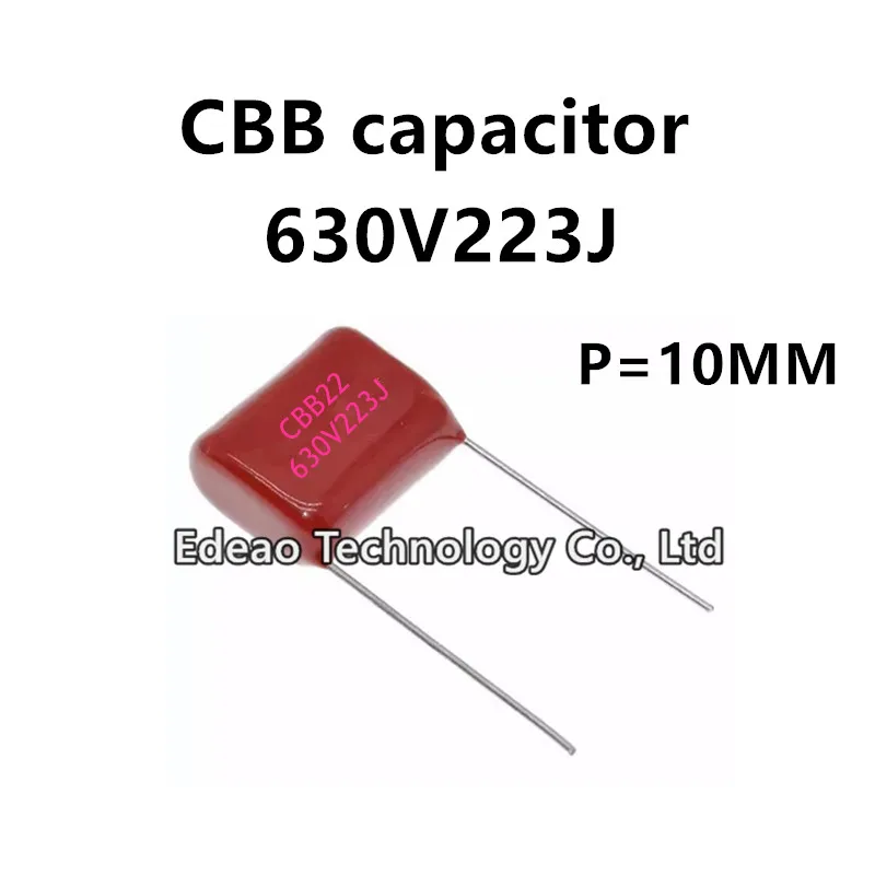 10pcs/lot CBB Capacitor CBB21 CBB22 630V 223J 0.022UF 22NF 630V223J 223J630V 223 5% Pitch 10MM P=10 P=10MM