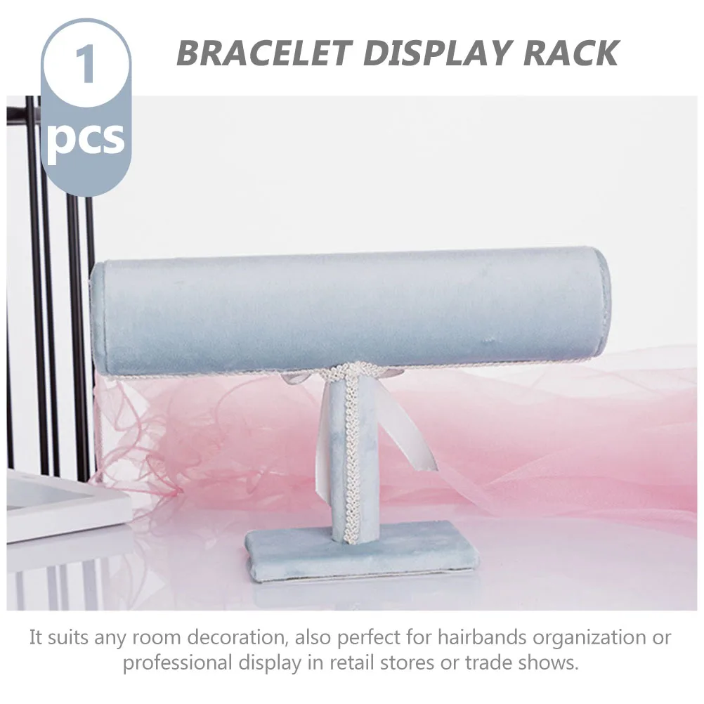 

Organizer Jewelry Storage Rack Small Bracelet Holder Sky-blue Fabric Stand Vertical Pink Travel