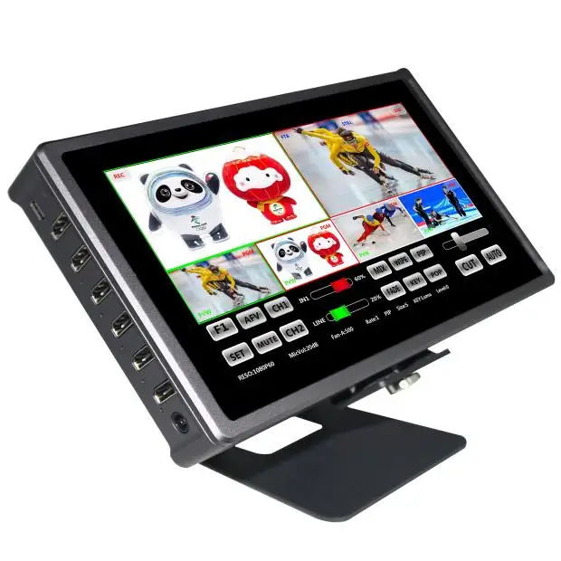 

DeviceWell HDS8307 7" Touch Screen 4-CH 4xHDMI Input 1080P PIP Live Streaming Video Mixer with UVC/RTMP Output