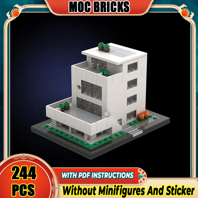 

City Street View Moc Building Blocks Villa Room Technical Bricks Self-Built Houses DIY Assembly Construction Toy Holiday Gifts
