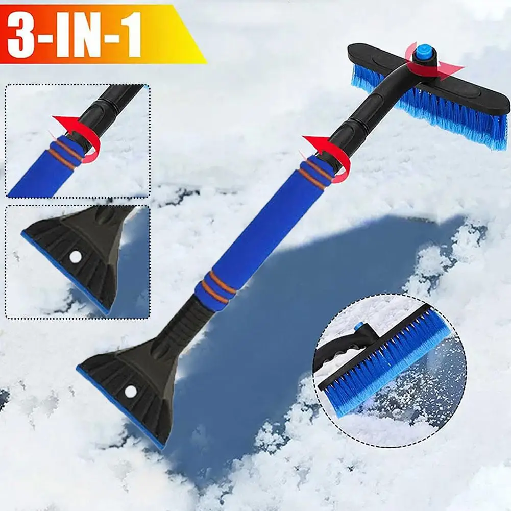 

New Multifunctional Snow Shovel Windscreen Shovel Scraper Car Windscreen Brush Microfibre Tools Long Cleaning Handle Soft G5Q9
