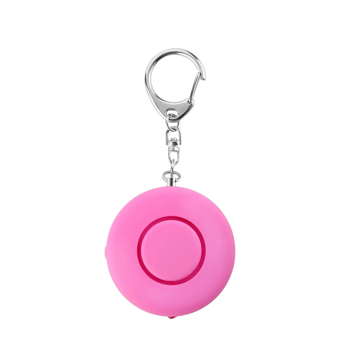 Portable Round Alarm LED Keychain Personal Security Wolf Anti-Wolf Device Lady with Light High Decibel Siren  Safety Keychain