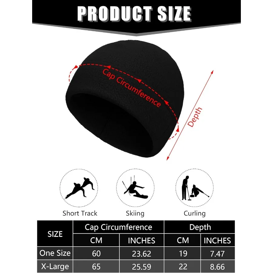 4 pezzi berretti in pile con teschio per uomo donna berretti in pile cappello caldo morbido berretto polare spesso antivento invernale