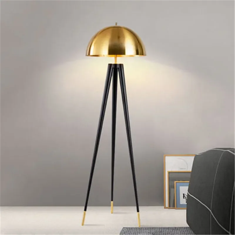 Imagem -06 - Ouro Led Lâmpada de Assoalho com Tripé Luzes de Assoalho Modernas para Sala de Estar Quarto Decoração Nórdica Home Standing Lamp