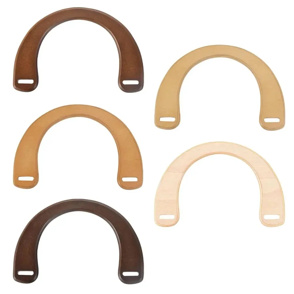 1Pcs Wooden Bag Handle Ring U-shaped Detachable Handbag Handles Replacement Bag Strap DIY Purse Luggage Handcrafted Accessories