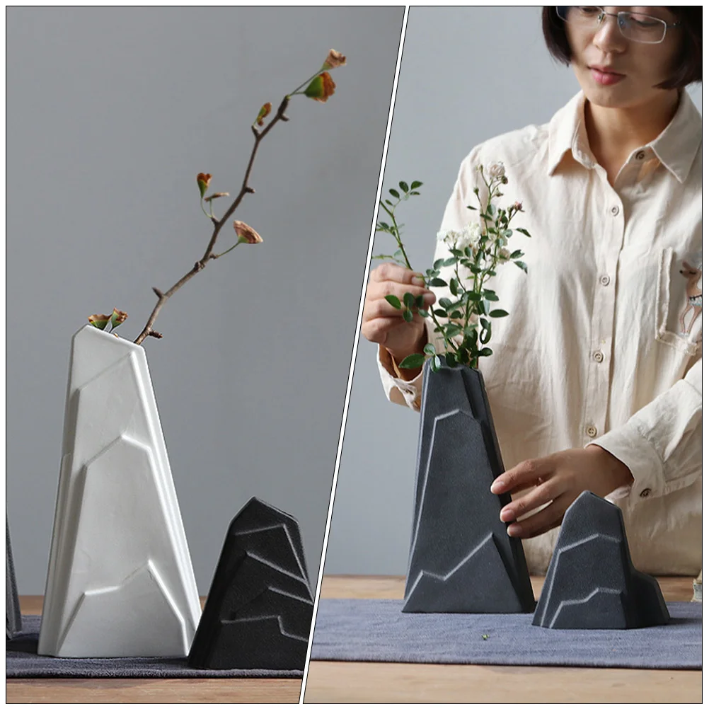 

1Pcs Ceramic Rockery Fake Mountain Flowerpot Waterproof Mini Plant Pot Small Decoration Container for Home Office Garden