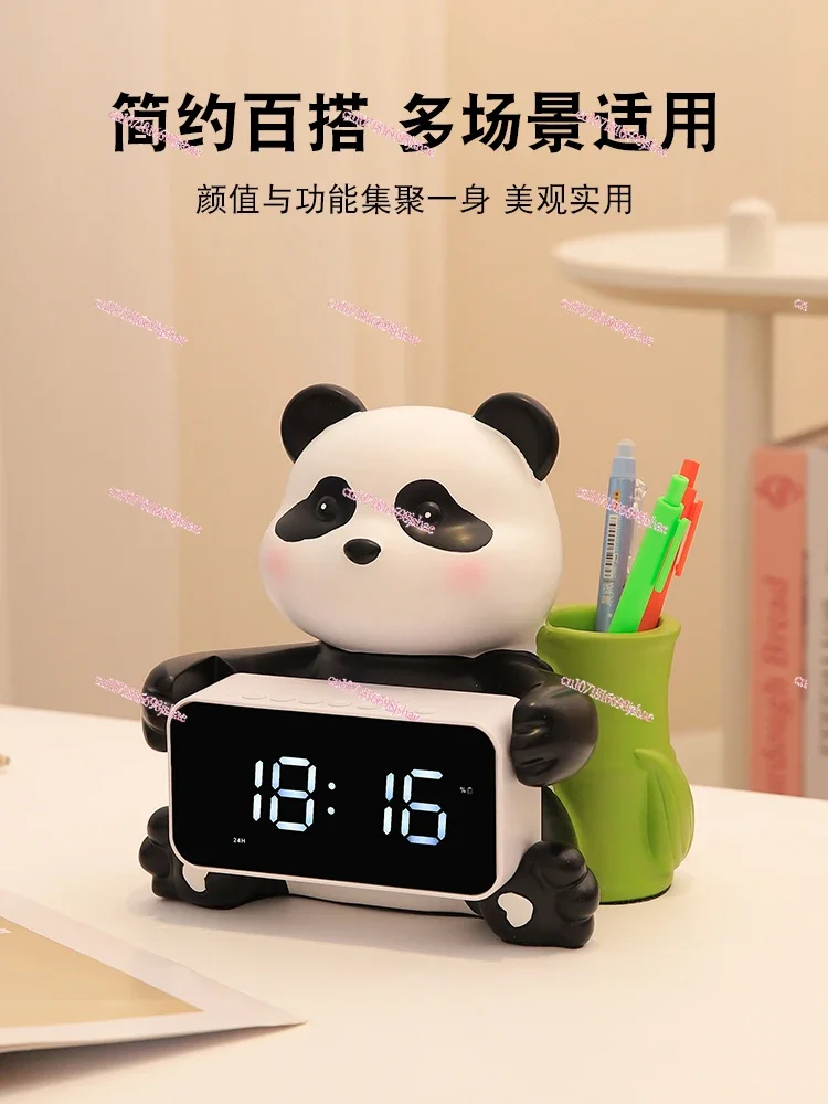 Panda Electronic Clock Pendulum Desktop Alarm Desk Smart Placement Living Room Desktop