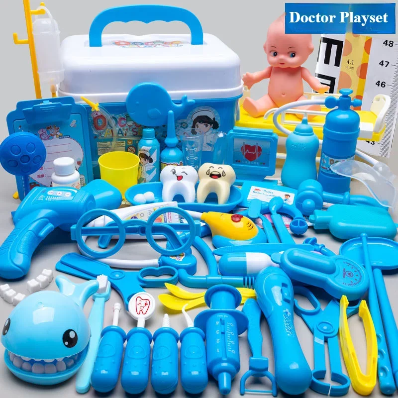 Kids Doctor Set Tandarts Verpleegkundige Fantasiespel Speelgoed Gesimuleerde Stethoscoop Medische Tool Kit Medische Rollenspel Accessoires Leuke Geschenken