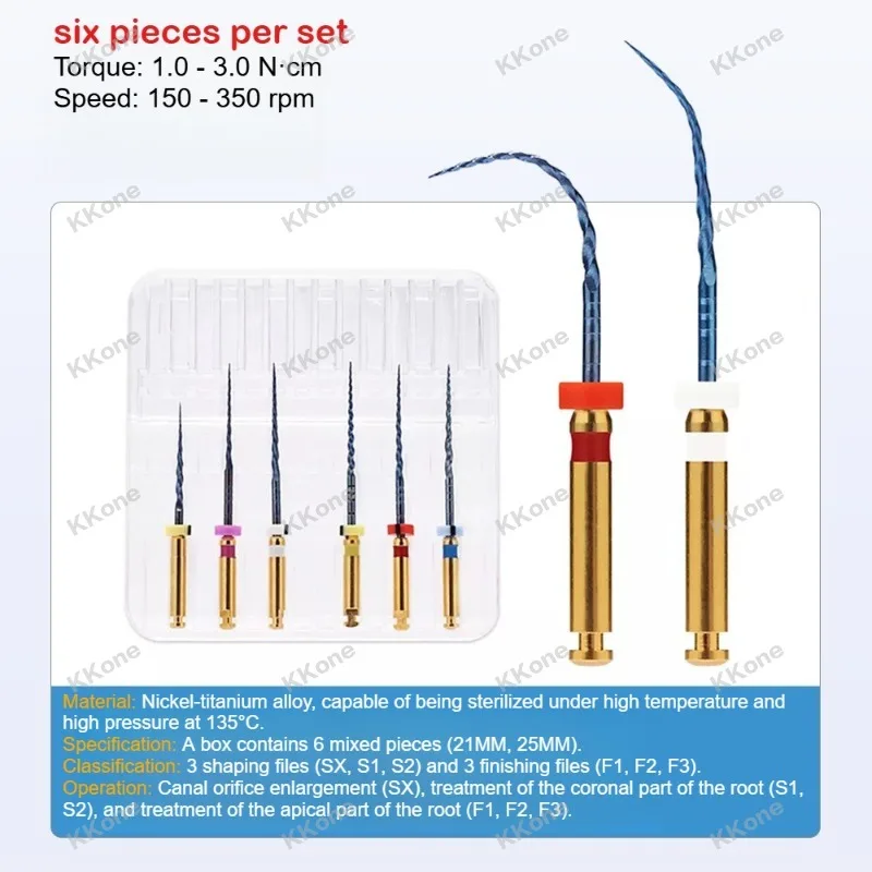 5 x6Pcs/Pack 21mm/25mm SX-F3 Dental Heat Activated Root Canal Files Rotary File Dentist Tools Endodontic Materials