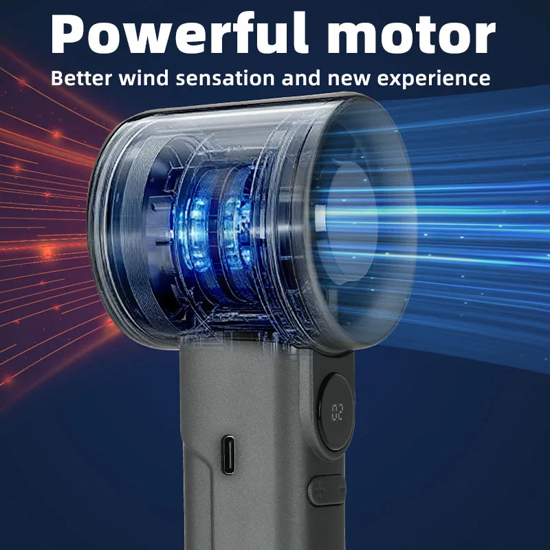 Youpin مروحة يدوية صغيرة محمولة USB مروحة قابلة للشحن يده قوة الرياح القوية 199 سرعة قابل للتعديل في الهواء الطلق المنزل هدية جديدة