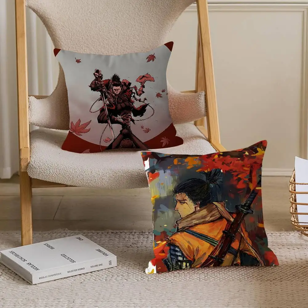 Sekiro الظلال يموت مرتين وسادة غطاء الوسادة المخدة غرفة المعيشة أريكة ديكور المنزل حسب الطلب