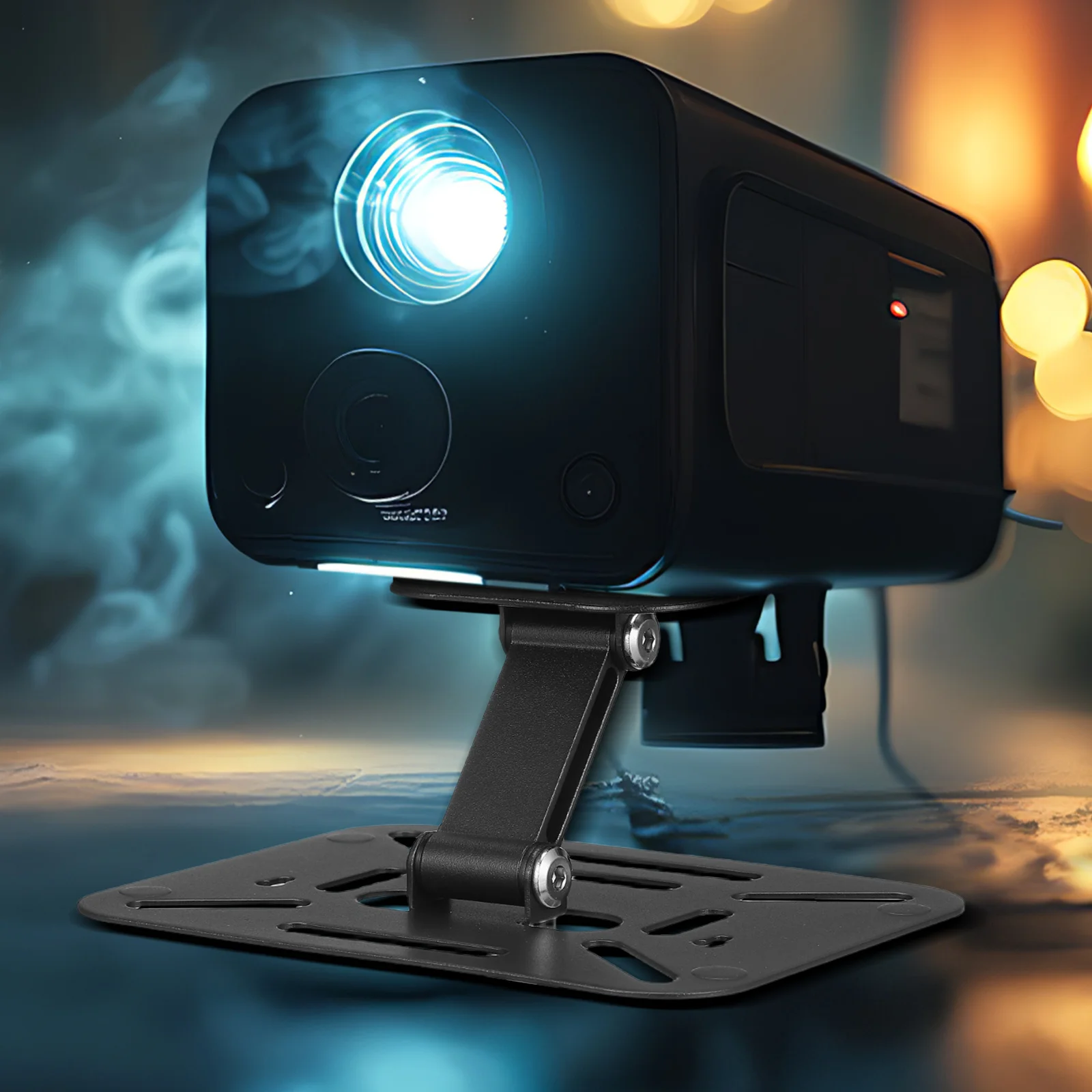 

Projector Stand: Portable Folding Desktop Holder For Travel Adjustable Metal Tabletop Mount Rack Compatible With