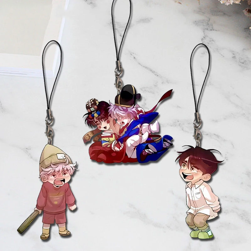 Anime Pearlboy Dooshik Jooha Cosplay Key Chain Cartoon Figure Bag Pendant Acrylic Keychains Jewelry Keyrings Accessories