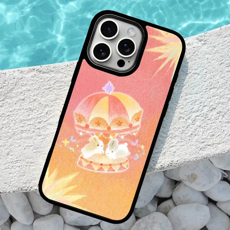 Ins Dreamy Amusement Park Phone Case For iPhone Case 16 15 14 13 12 11 Pro XR XS Max 7 8 Plus Niche Creative Cute Phone Y2K Case