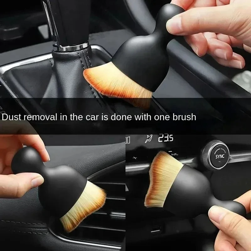 12PCS Car Interior Cleaning Brush Conditioner Air Outlet Soft Fur Clean Brushes With Shells Crevice Detailing Brush Tool