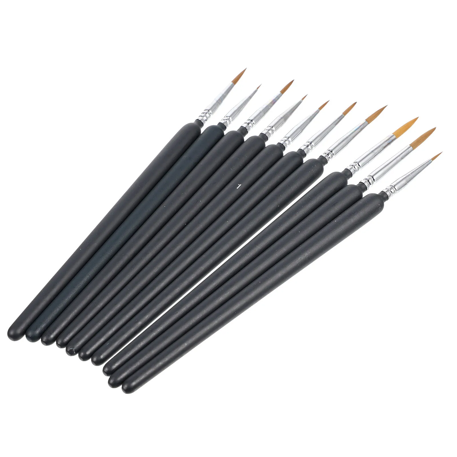 

10Pcs Line Drawing Brush Pen Set Black Portable Fingernail Art DIY Tool Fine Tip Paint Brush for Oil Acrylic Watercolor Painting