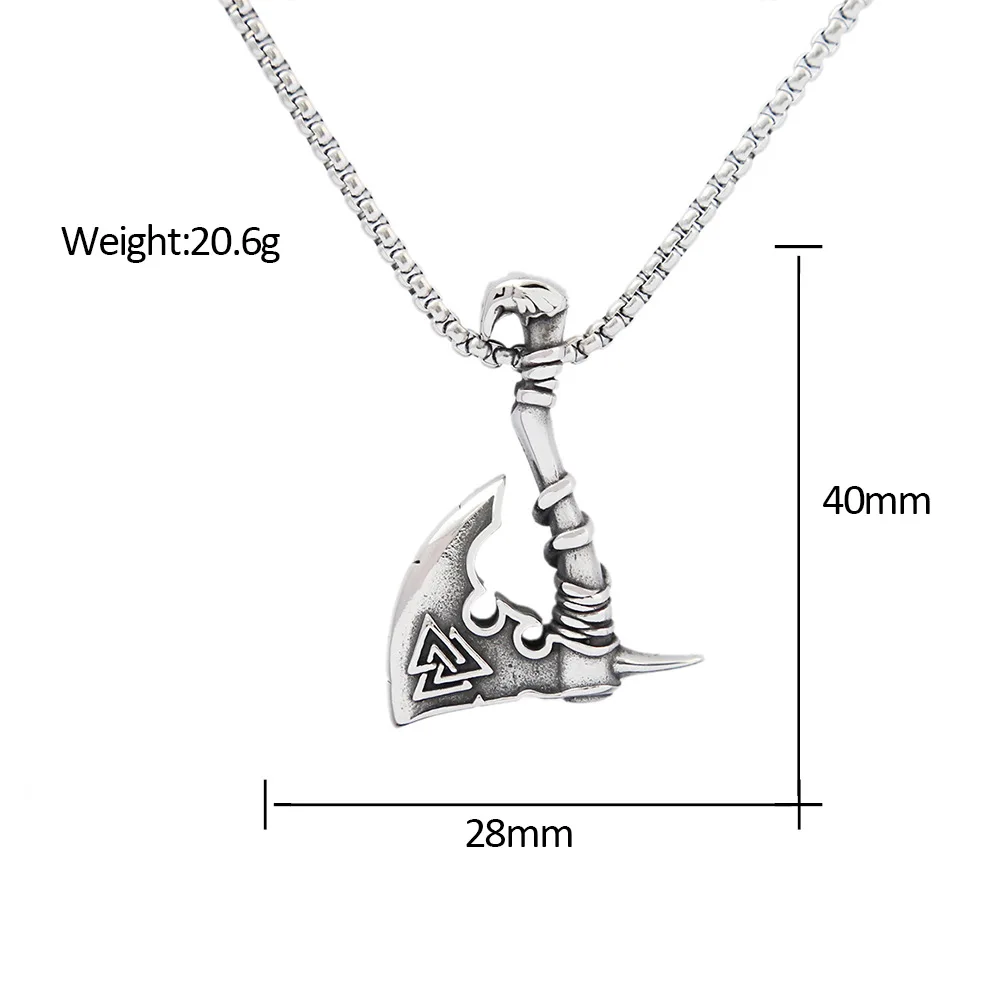 100pcs/lot Cross border Jewelry Stainless Steel Axe Necklace Women's Personalized Versatile Hip Hop Accessories Men's Pendant