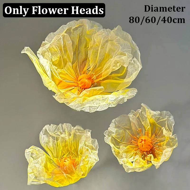 180cm Artificial Flowers Large Silk Yarn Poppy Wedding Background Road Lead Flower Window Display Garden Decoration Home Decor