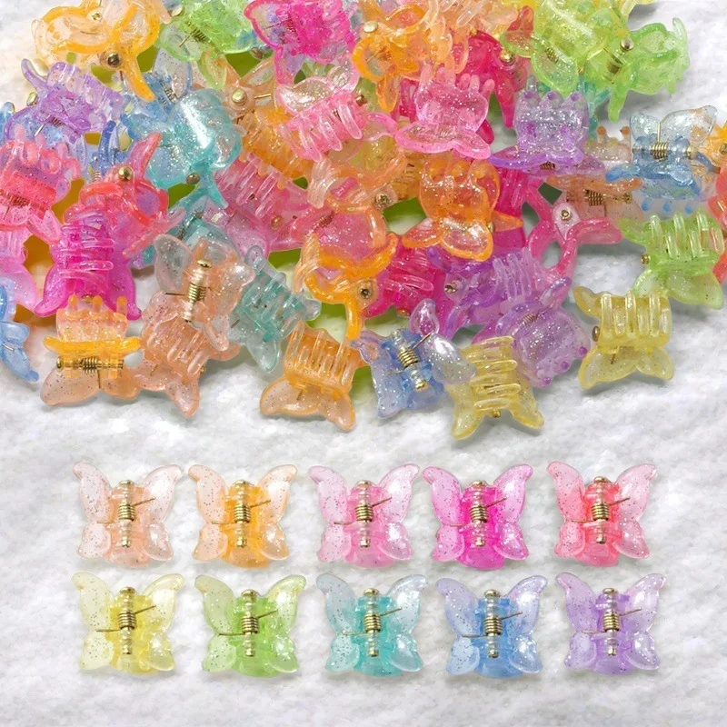 

100PCS Fashion Small Shiny Flower Hair Claw Clip for Women Girls Mini Crab Hair Clamps Barrettes Hair Headwear Accesories Gift
