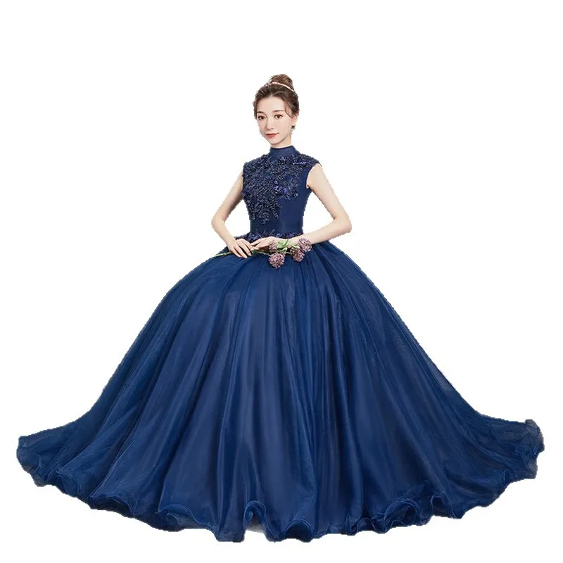 Meisheng Solo-Performance-Kleid, buntes Garn, 2025, neuer Student, Gesangskunst, Prüfungskleid, Damen-Abendkleid, Puffrock, langer Stil