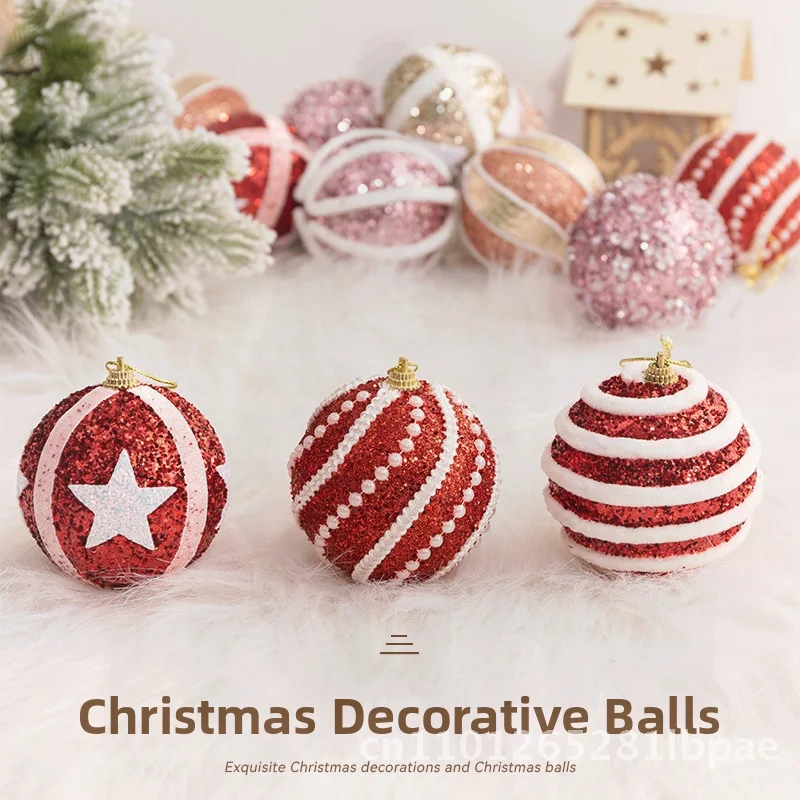 

2024 Christmas Decorative Balls Set Modern Minimalist Hanging Ornaments for Tree Window Scene 8cm White Red Pink Gold Silver