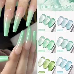 MEET ACROSS 7ml Minto Manbo Gel Nail Polish For Nails Jelly Light Green Blue Transparent Nail Art UV Gel LED Soak Off Varnish