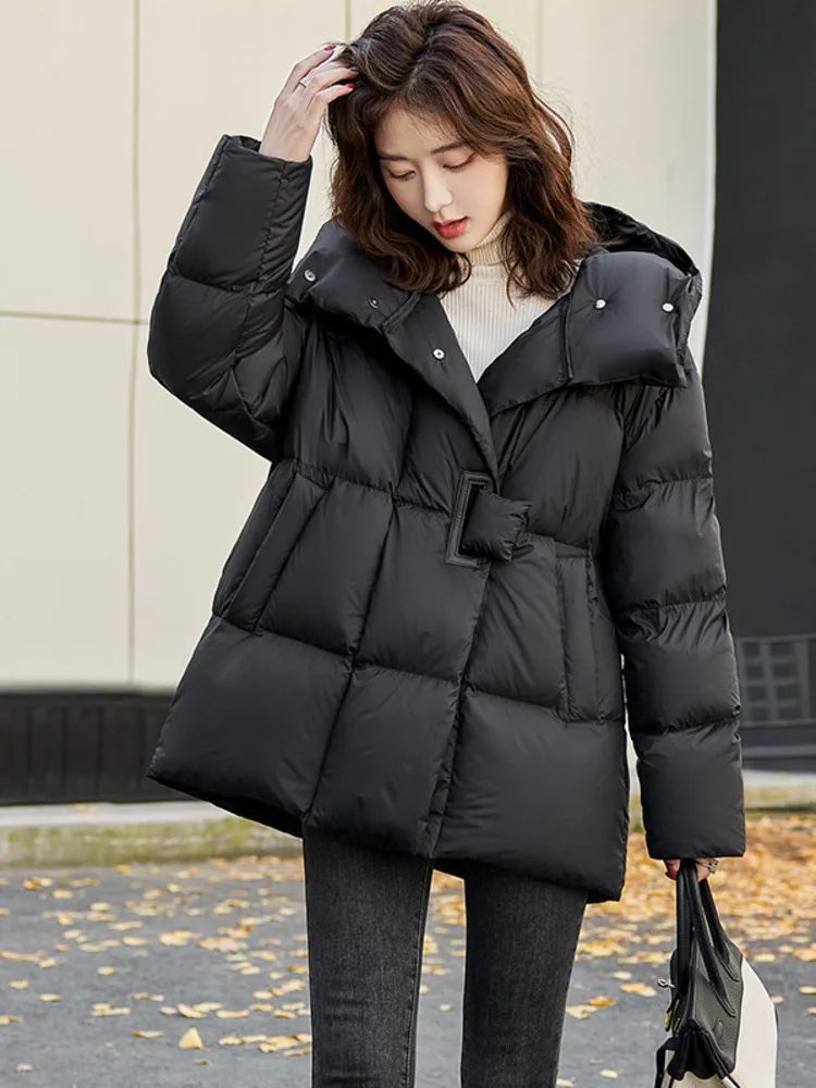 LANMREM Fashion Hooded Cotton Padded Coats For Women Long Sleeves Loose Big Size Warm Jacket Outdoor Coats Winter New 2DB1878