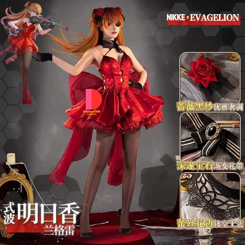 

Popular Anime Asuka Langley Soryu Cosplay Costume Role Playing Sexy New Red Dress for Women Adult Comic Con Halloween Party Suit