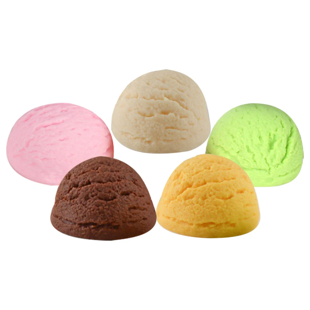5 Pcs Simulation Ice Cream Balls Fake Model Decorative Prop Showcase Props Bread