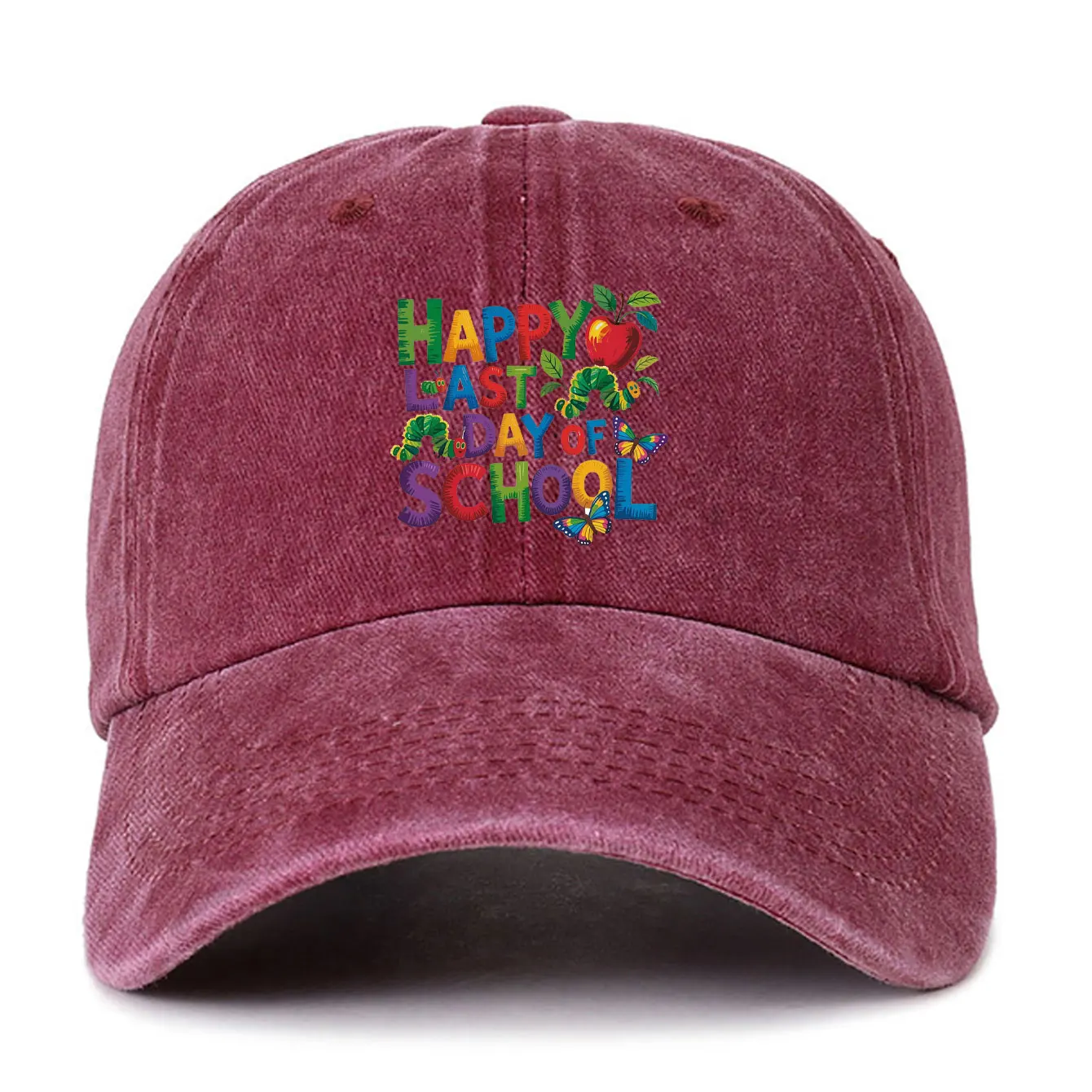 كاتربيلر جائع جدًا إجراء قليلاً كل يوم يضيف ما يصل إلى نتائج كبيرة قبعة جرافيك امرأة رجل الصيف الكرتون قبعة بيسبول