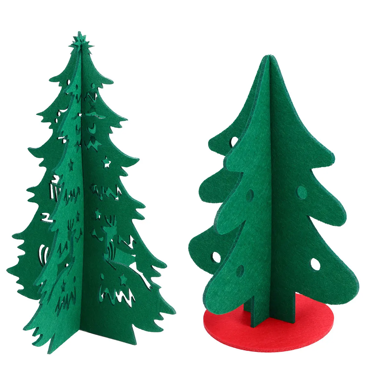 

2 pcs Simulated Christmas Tree Decorations Artificial Tree Shape Ornaments Hollow Out Party Decor Creative Holiday Home Festival