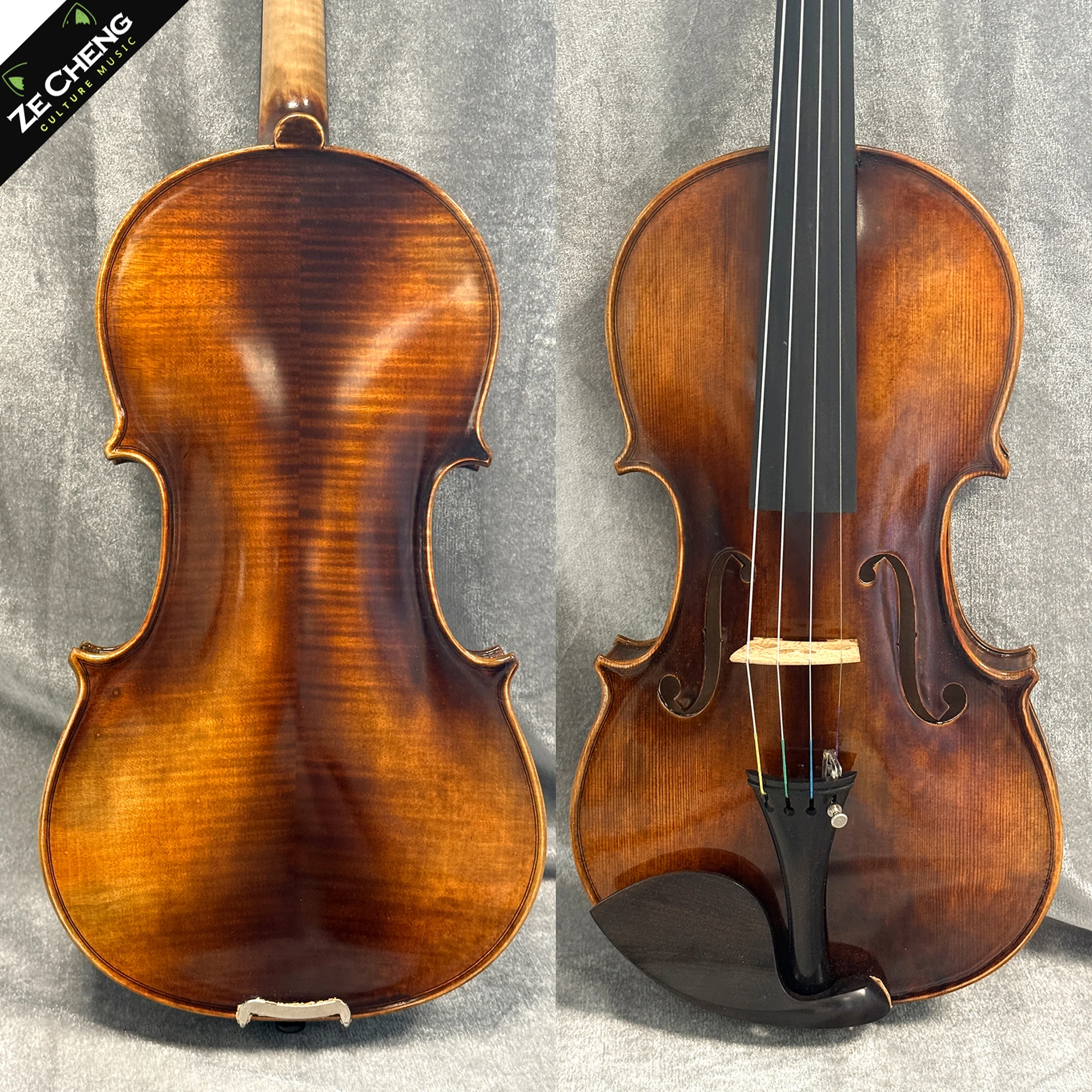 

Скрипка 4/4 из массива клёна с огненным узором, матовым лаком ручной полировки, копия Страдивари 1716 года, ручная работа, антикварная отделка