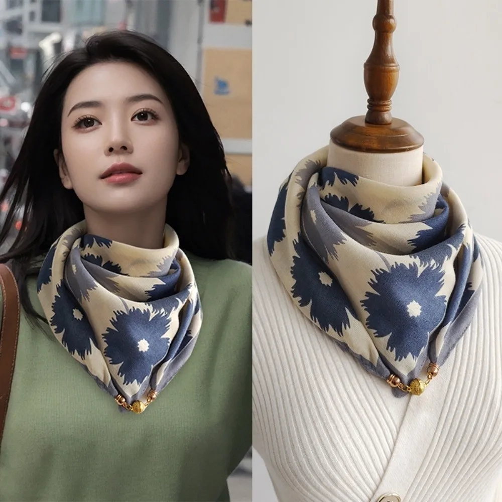 

Fashion 68×68cm Silk Scarf Soft Breathable Square Scarf Beautiful Lightweight Neck Wrap for Women