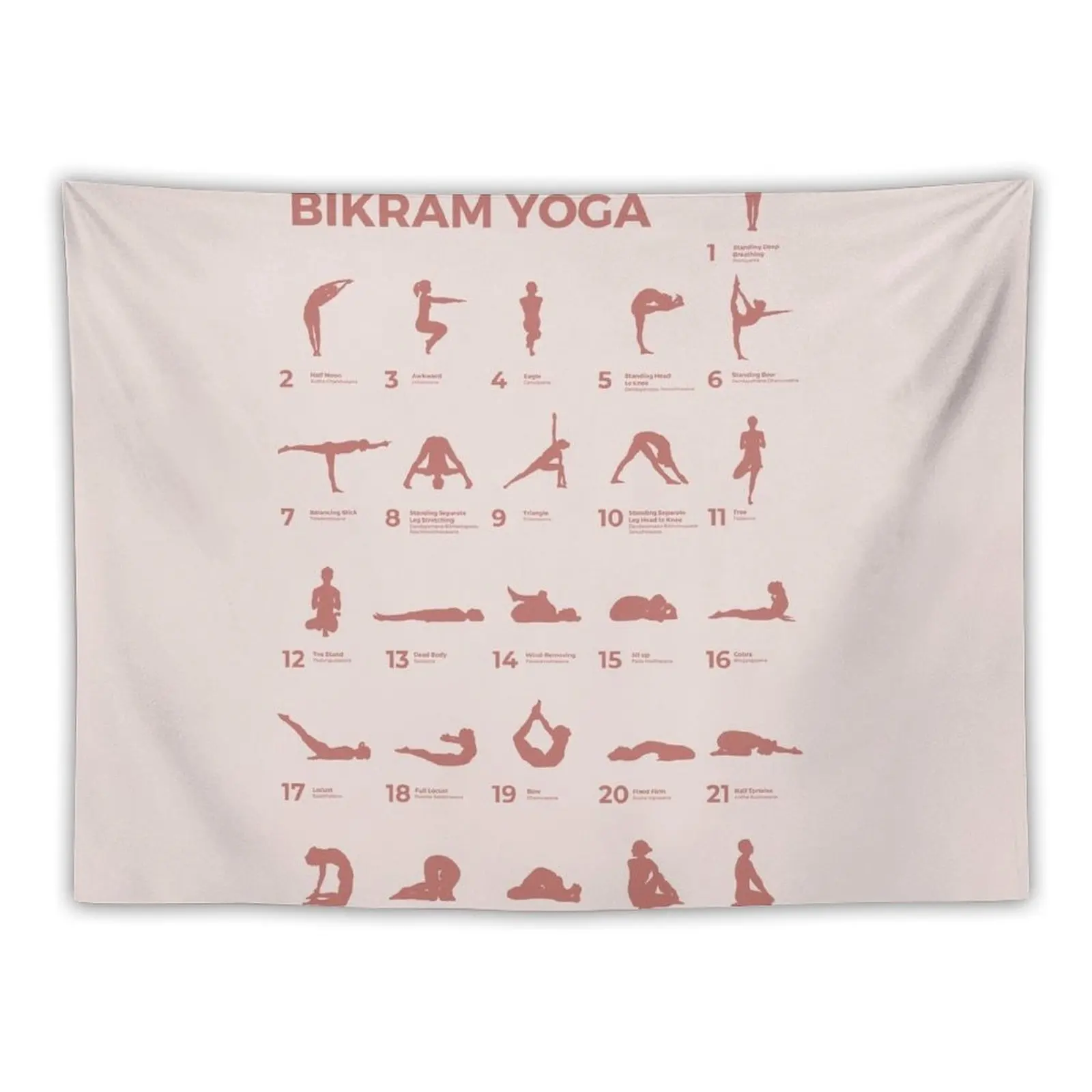 

The 26 Poses of Bikram Yoga Peach Tapestry Wall Coverings Bedrooms Decorations Room Decoration Aesthetic Tapestry