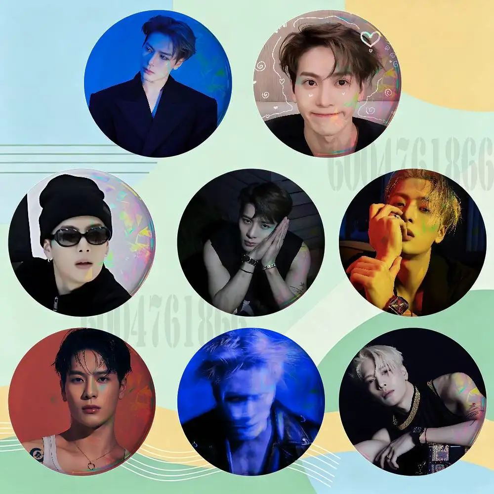 J-Jackson Wang Custom Badges 75mm 44mm 25mm 32mm 58mm Hat Backpack Accessories Toys Collect Gifts Large