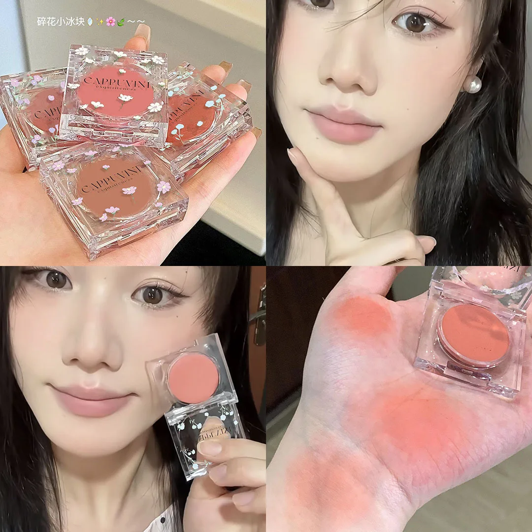 Monochrome Blush Palette Rose Peach Pink Cheek Lip Tint Blusher Powder Natural Face Makeup Matte Cheek Contour Rouge Cosmetics